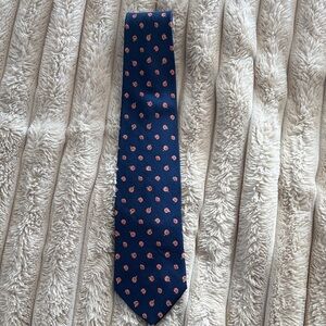 Brooks Brothers Dark Blue Tie with Red Dots